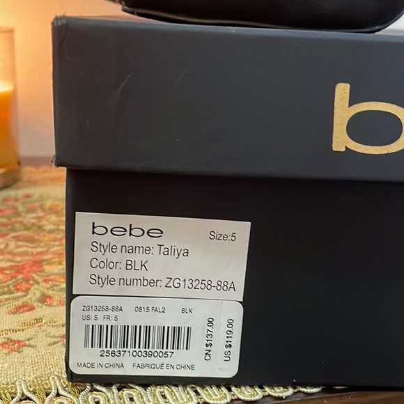 NWT Bebe Taliya black Pointy heels size 35 - Picture 7 of 10